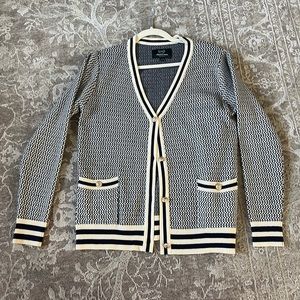 EUC cream and navy Ellandemm sweater